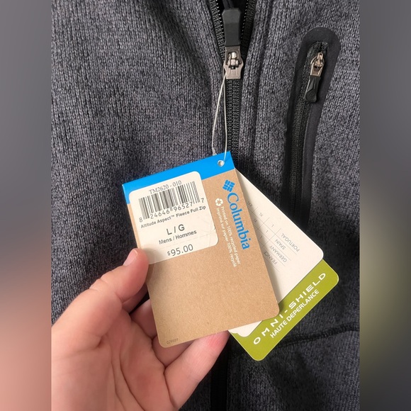 Columbia Men’s NWT Titanium Altitude Aspect’s Gray Full-Zip Fleece Jacket Large - Picture 5 of 7